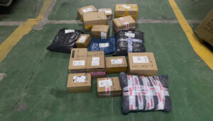 many parcels and cartons