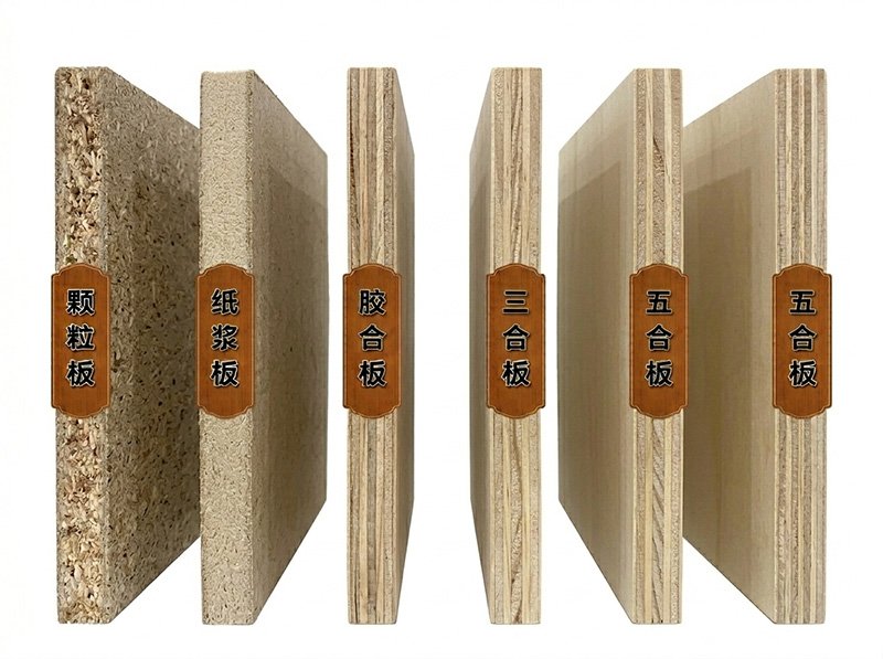 Construction material boards and transportation packaging materials mostly use particle board, plywood, three-ply boards, and paper pulp boards, which are commonly used for packaging purposes. Different thicknesses of these materials are applied in different scenarios. In general, three-ply and five-ply boards used in construction applications tend to have higher formaldehyde content compared to materials used for furniture manufacturing