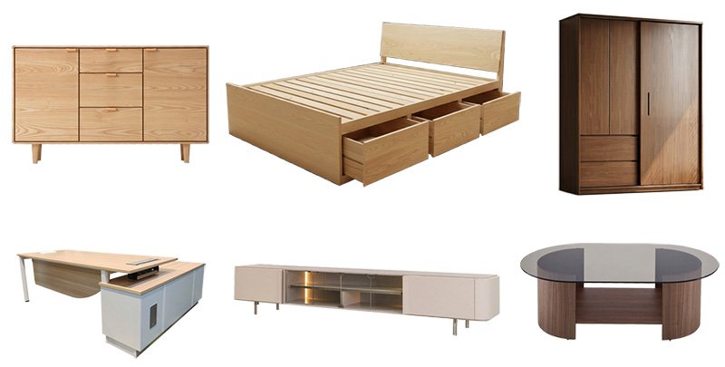 Disassemblable furniture, such as desks, built-in cabinets, wardrobes, beds, coffee tables, sideboards, and similar items, should be dismantled whenever possible and packed as individual components.